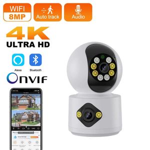 8MP WiFi IP Kamera Çift Lens Çift Ekran Bebek Monitörü Ev Güvenlik Kamera PTZ Otomatik İzleme CCTV Video Gözetim ICSEE 240506