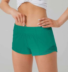 LU-248 Sommer Yoga Hotty Hot Shorts atmungsaktiv schnell trocknende Sportunterwäsche Damen Taschenfitnesshose Prinzessin Sportswear Gym Leggings8e