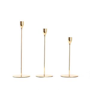 Fashion Metal Candle Holders Simple Golden Wedding Decoration Bar Party Living Room Home Decor Candlestick 3pcs set