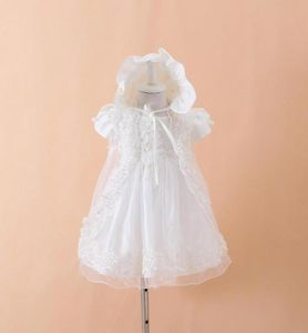 BAMBINO ABIETTO COMPLETO ABITO DRESHATSHAWLLE VESTODOS INFANTIS PRINCESSA Abito in pizzo per la festa di nozze per il battesimo neonato 3PCS7978621