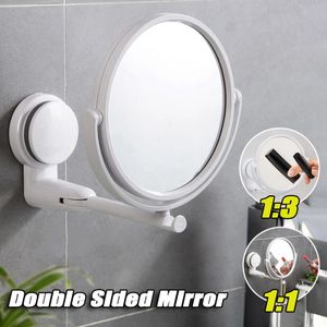 Specchio cosmetico pieghevole a 360 ° senza punzone senza punch ingrandimento del bagno montato da rasatura HD 240509