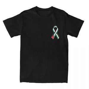 Men's T-Shirts Interesting Palestinian mens ribbon T-shirt O-neck cotton T-shirt short Sve T-shirt printed clothing T240508