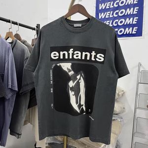 2024 Enfants Riches Deprimes Designer Men T Shirt Print Mens Tee and Short Womens Loose Silk Shirt Tees Men Tshirt Grey