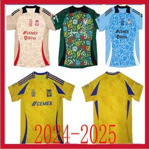 Nya spelare fans Liga MX 2024 2025 Tigres Soccer Jerseys Green Gignac Aquino L.Quinones N.ibanez Thauvin Cordova Lainez S.Cordova 24 25 Fotbollsmän