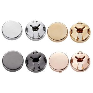 Cuff Links 1 pair of brass circular cuffs button covers for wedding formal shirts mens formal button covers imitating cuffs Q240508
