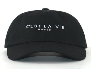 Letter Embroidery C'est Vie Paris Cap Hat 100% Cotton Pure Bck Fashion Baseball Caps Women Hip Hop Dad Hats Men Sport Cap 2203092699457