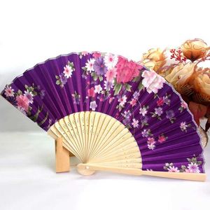 Prodotti in stile cinese 1pc Vans Vintage Hand Hand Hand Silk Bamboo Folding Foling Ornament Dance Party Decoration Chinese Style Stamping Hand Fans Props