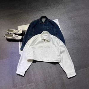 Women's Jackets Designer 2024 Early Spring Casual Fashion Sweet Cool Girl Triangle Metal Denim Short Coat 97ME