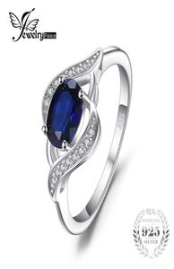 Jewelrypalace 11ct Created Blue Sapphire Oświadczenie Pierścień 925 Pierścień srebrnej srebrnej biżuterii Zestawy Nowy prezent dla kobiet jako prezenty C1811087345227