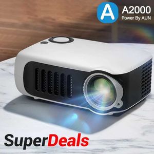 Projectors Mini Projector A2000 Multimedia System Portable Projector Home Theater 3D Intelligent Support 1080p Video Movie Projector J240509