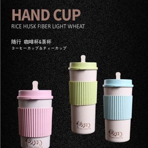 Canecas viagens portátil rosa azul verde polka ponto térmico isolado café caneca copo de bambu reutilizável fibra ecológica 228V