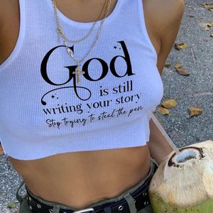 Women's Tanks Aesthetic Tank Top Gothic Letter Graphics Crop Y2k Style Sleeveless Clothes Harajuku Streetwear Camisole Summer Women Corset