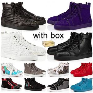 With Box Luxury Loafers Red Bottoms Mens Shoes Designer Shoes Platform Spikes Sneakers Purple Big Size Us 13 Casual Women Shoe Black Glitter Flat Trainers Eur 36-47