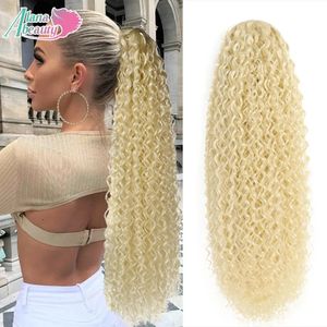 Alana Long Curly Curly Wavy Coil coda di cavallo per donne Natural Sintetico Cancatene coda di cavallo Blond Fuce Tail 240507