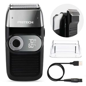 Razoras Blades Pritech Mens Electric Razor sem fio Beardar barba Remoção de cabelos Acessórios de corte de segurança de pêlos Q240508