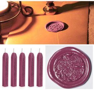 5Pcs 851010mm Wine Red Sealing Seal Wax Sticks for Postage Letter Manuscript Wicks Wax Candle Bougie Candle Wedding Supplies9878149