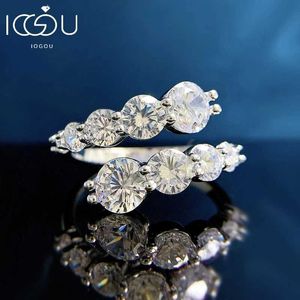 Bant Yüzükleri 3.26CTTW Tüm Molibden Silikon Halkası Gra Womens Sparkliamond Weddband Yıldönümü Nişan R925 Sterlsilver Mücevher J240508