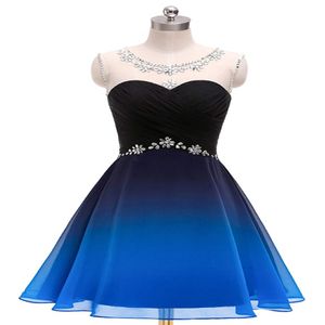 2019 Newest Cheap Sexy Gradient Chiffon Short Prom Dresses With Lace Up Ombre Formal Evening Mini Homecoming Graduation Party Gown AL45 2773