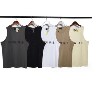 ESS Mens Tank Top T Shirt Trend Brand Three-dimensional Lettering Pure Cotton Lady Sports Casual Loose High Street Sleeveless Vest Top EU Size S-XL High Quality 4567