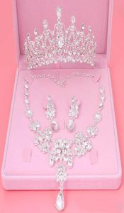 2019 bling bling set kronor halsband örhängen legering kristall sequined brud smycken tillbehör 2017 bröllop tiaras headpieces hai9201877