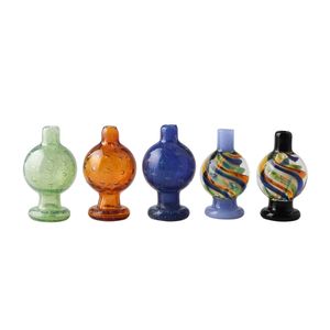 Us colorido de vidro de vidro bolha tampa de carboidrato 27 mm/28mm tampa od de tira para chanfrada quartzo banger banger bongs bongs de tubo bels plataformas