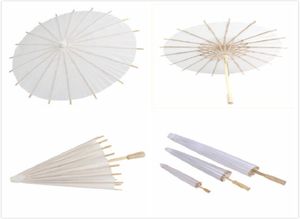 Bridal Wedding Parasols White Paper Umbrellas Chinese Mini Craft Paraply 4 Diameter20304060cm Bröllopsparaplyer för Whole3835917