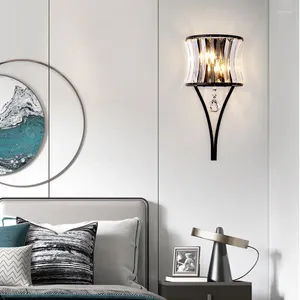 Lâmpada de parede Luzes de cristal pós -moderno nórdico quarto moderno sala de estar de luxo corredor corredor casa iluminação interna Lustra