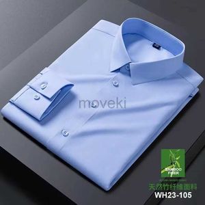 Camisas de vestido masculinas Spring Novo masculino camisa de manga longa de fibra de bambu de bambu não ironizante