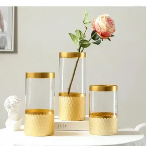 Vasos Bacia de flores seco Textura transparente Hidropônica Luxúria vaso de favo de mel ornamentos de vidro Casa de chama direta leve