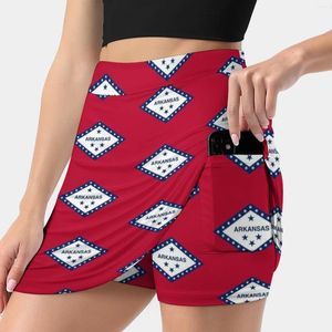Skirts Little Rock Flag-USA State Sticker T-shirt Donnet Woman Fashion 2024 Pant Skirt Mini Office Short USA USA