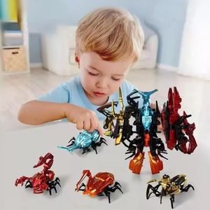 Creative divertenti deformazione insetto robot modello set giocattolo anime figura scorpion mantide trasformazione mech warrior kid compleanno regalo 240508