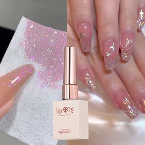 15 ml rosa glitter aurora gel polska opal nagel uv blöt av lack gnistrande semipermanent konstmanikyr 240509