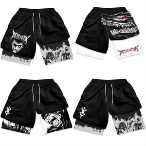Anime Fitness Sports Sexy Shorts Comfortable Man Brand Gym Casual Large Summer Double Layer y240422