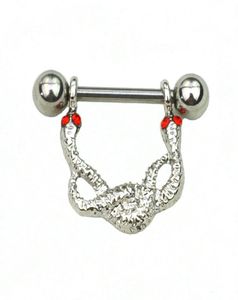 D0662 Double Red Colors Nipple Ring012345678910119053576