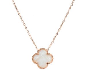 Wholale Ladi Clover Shell Pendant Stainls Steel 18K Rose Gold Women Necklace5275378