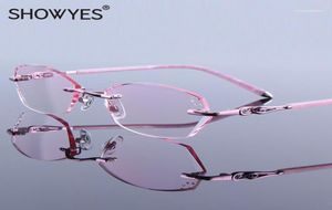 Sinestone occhiali da occhiali occhiali lussuosi occhiali da lettura senza piede femminile ad alta chiara iperopia femmini