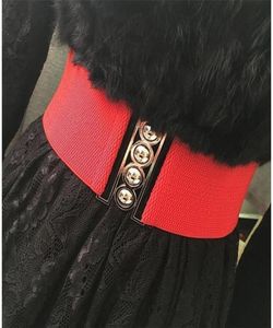 Kemerler moda gerginlik geniş kemer kadın tasarımcısı elbise için kadın lüks beyaz bel bandı elastik kırmızı bel cummerbund 193110503