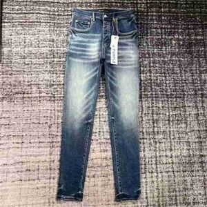 Lila-Brand-Jeans Fashion Herren Jeans cooler Stil Luxusdesigner Denim Pant Destressed Riss Biker Black Blue Jean Slim Fit Motorrad Größe 30-40 7HDW 911y