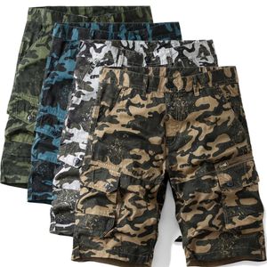 Mäns nya kamouflageshorts för sommaren 2024, överdimensionerad lös med flera fickor, 5-tums shorts och trosor,