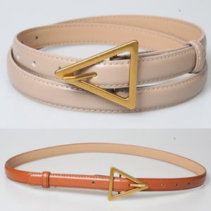 1 8cm Women Belts Novo Triângulo Dourado Simples Triângulo Fino Curto Fivela Trendência Fina Triângulo Fuzel Belt Feminino 287c