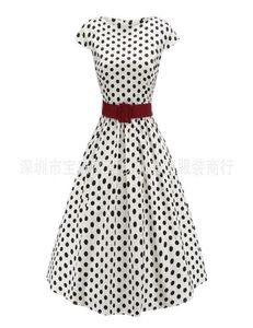 Sukienki Women039s swobodna patchworka spódnica Hepburn 50S04600886