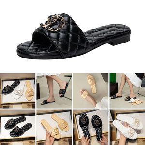 Sandali designer piatti piatto di lusso pantofole da donna ricamato da donna sandalo flop flop letter slipper per donne slitta