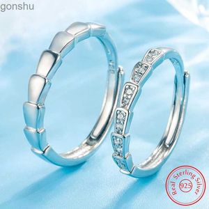 Couple Rings High quality couple jewelry gift womens 925 sterling silver crystal zirconium stone bamboo joint mens fashion ring XY0325 WX