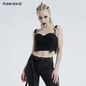 Frauen Tanks Punk Rave Dark Slim Sling Weste Verstellbare Gurtkette dekorierter Club sexy Sommer Kurzweste Tanktop Frauen