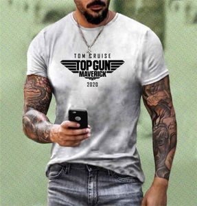 Maverick bedruckte Männer S T Shirt Sommer Kurzarm Film Modetrend Casual Hip Hop T Shirt Männliche Kleidung Top 2207053110097