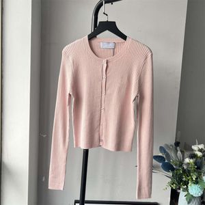 2024 Spring New Women's Lyocell Borded Bordedery Slim Fit Cardigan de malha curto 87677