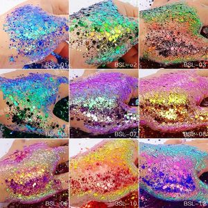 5gbagglitter Chamäleon Nagelflocken Schillerner Chamäleon -Nagelpulver Holographischer Laser Bunte Nagel -Pailletten 120 Farben Mix Größe 240509