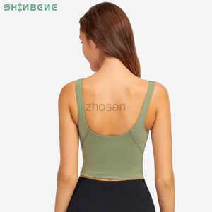 Активное нижнее белье Shinbene Ryday v Neck Reage Yoga Sport Bras Top Women ER Comfy Longline Athletic Bras Topes со встроенным бюстгальтером D240508