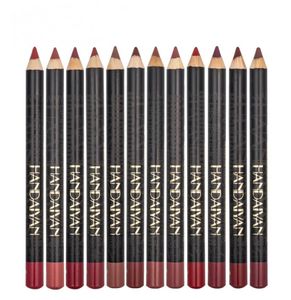 HANDAIYAN MATT LIP LINER SET LIPSSTICK PENCIL 12 Färger Lätt att bära naturliga långlastande linjeögon och läppar Makeup Kit6633019