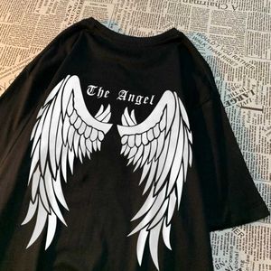 T-shirt maschile The White Wings of Angels Men Women Tops Tops Pattern Crewneck T-shirt oversize T vestiti harajuku tshirt sciolto coup h240508